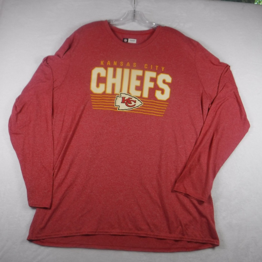NFL Team Apparel Shirt Mens 2XL Red Kansas City Chiefs Long Sleeve (Football)